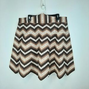 1970's Vintage Handmade Half Apron Kitchen Chevron Pockets Retro Brown MCM